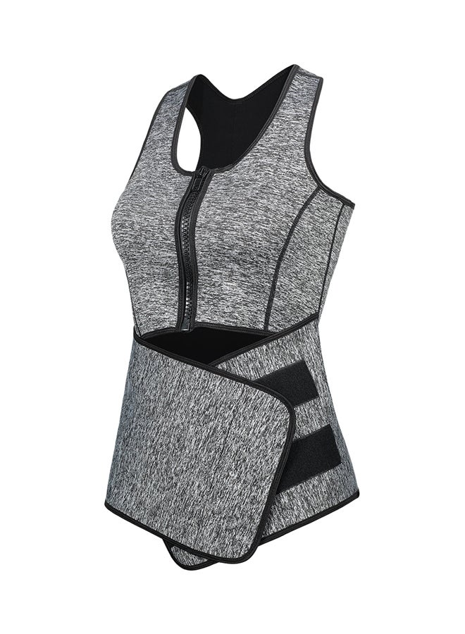 Racerback Half Zip Sport Corset Grey  - Image 3