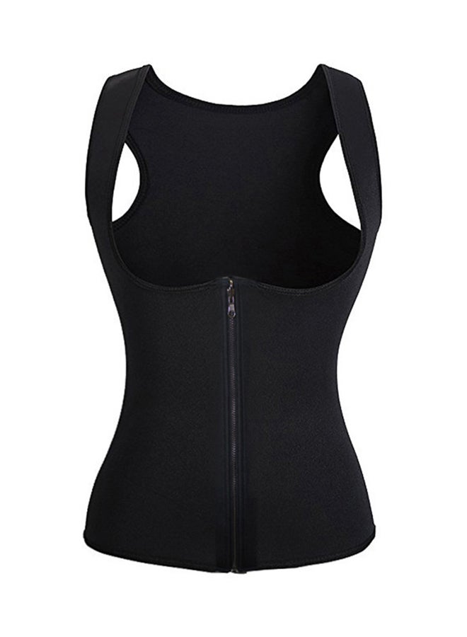 Zip Up Under Bust Sauna Vest Black - Image 1