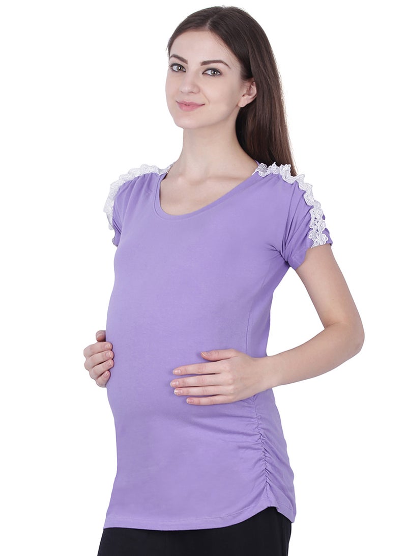 Polo Maternity Top With Lace Purple - v1526366460/N13222059A_3