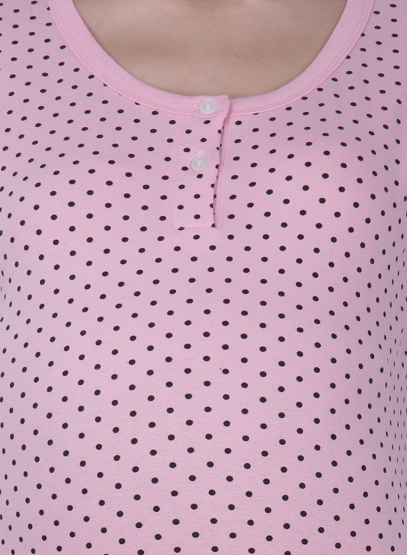 Soko Mesh - Polo Maternity Polka Dot Top Pink - Image 1