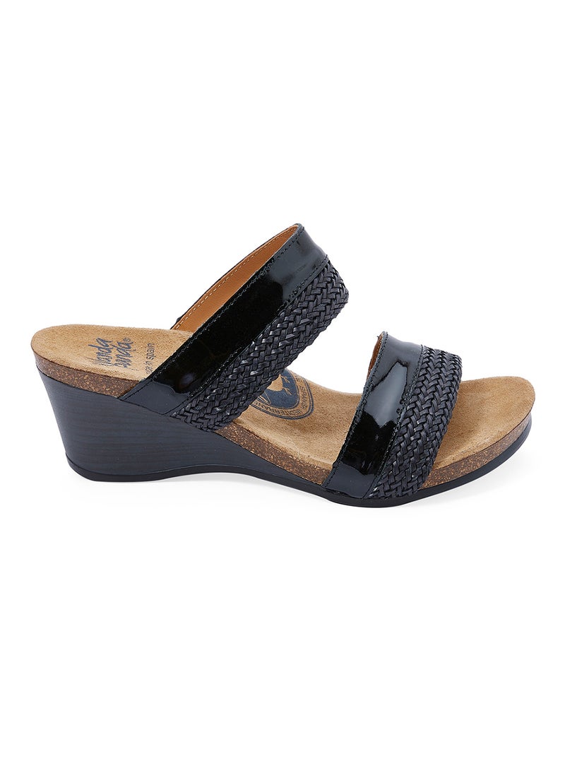 Casual Wedge Sandals Black/Beige