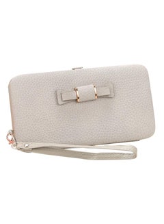 Bowknot Detailed Clutch Light Grey