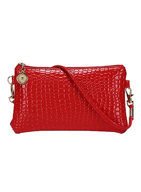 Alligator Pattern Crossbody Bag Red