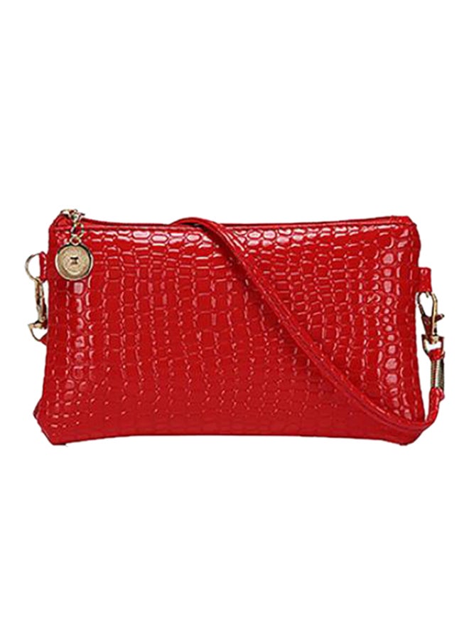 Alligator Pattern Crossbody Bag Red