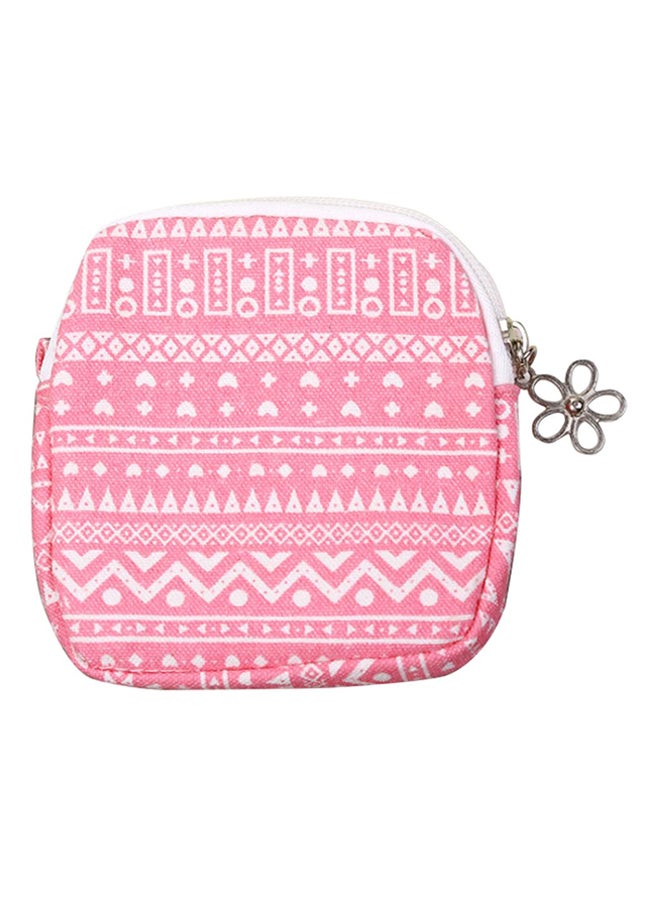 Bluelans Printed Coin Purse Pink/White 