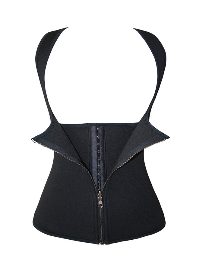 Zip Up Under Bust Sauna Vest Black - Image 3