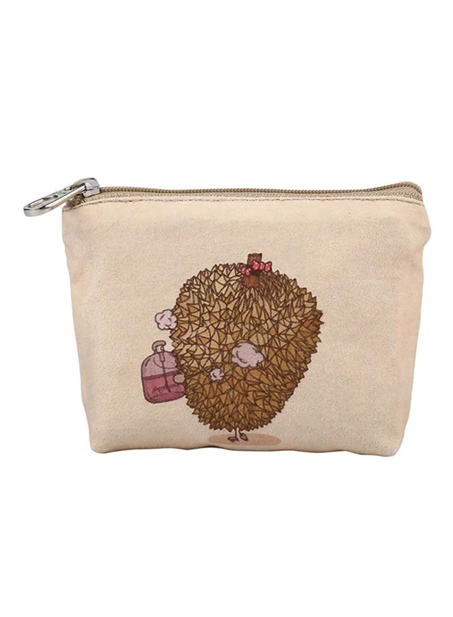 Bluelans Durian Coin Purse Beige/Brown 