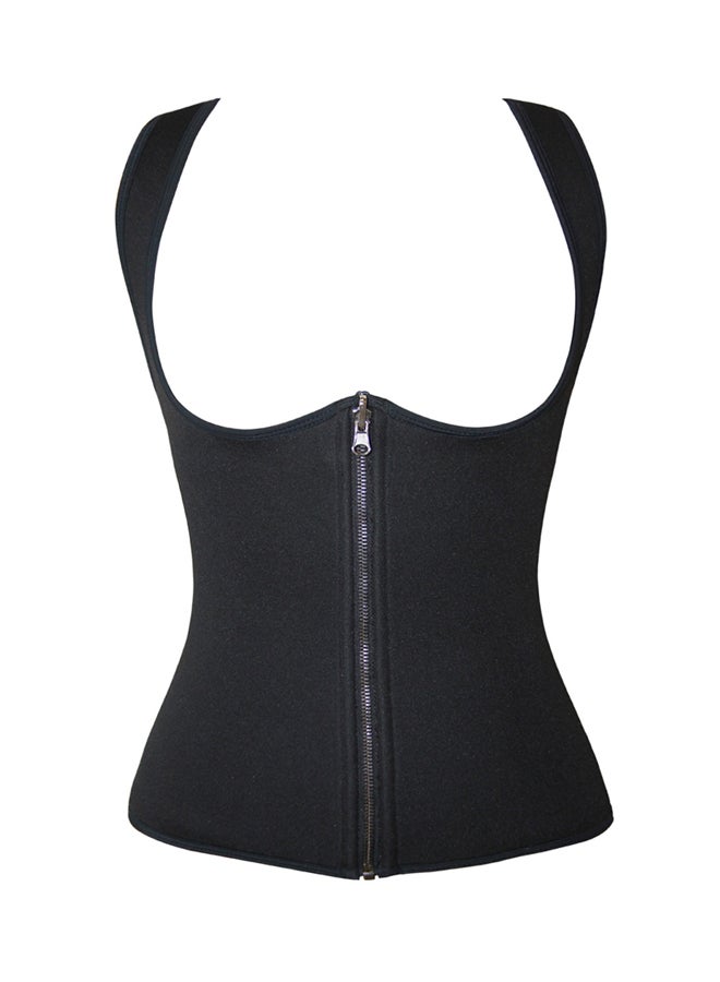 Zip Up Under Bust Sauna Vest Black - Image 5