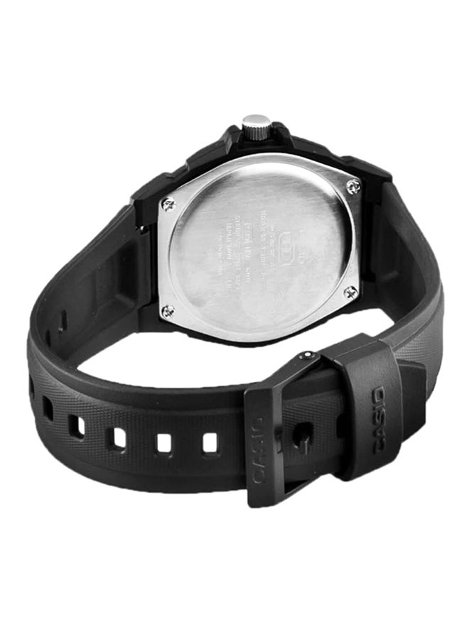 كاسيو ساعة يد بعقارب وبسوار من السيليكون طراز MW-600F-2AVDF - 42 مم - أسود للرجال - Image 2