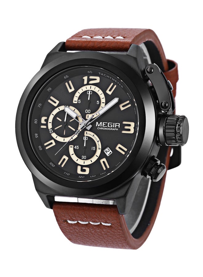 MEGIR Men's Water Resistant Chronograph Wrist Watch 2029 - Brown