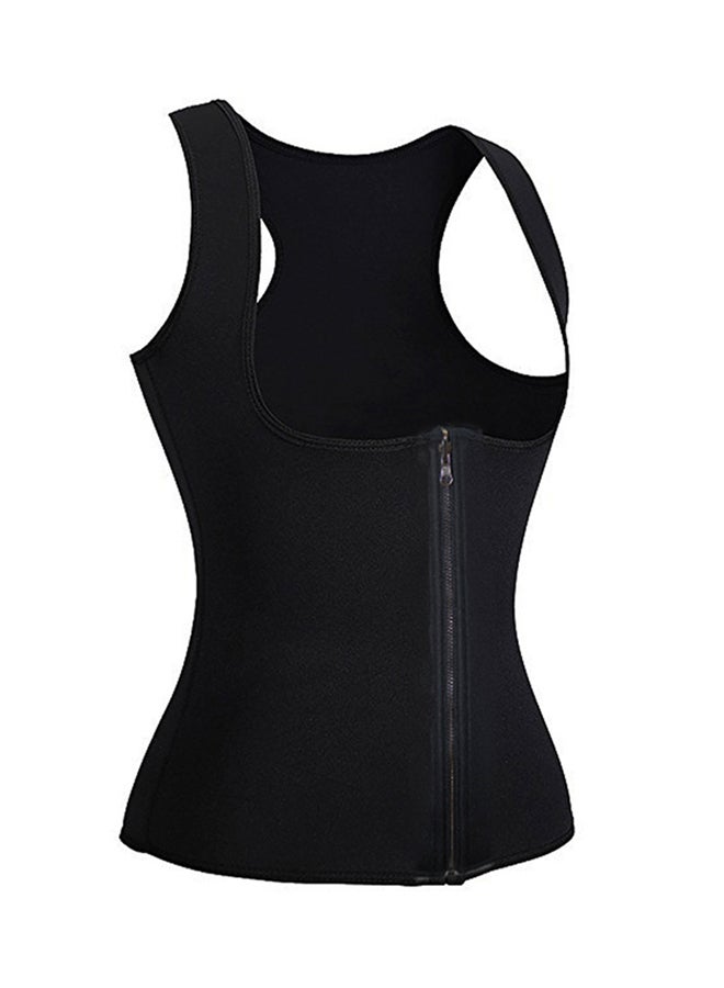 Zip Up Under Bust Sauna Vest Black - Image 4