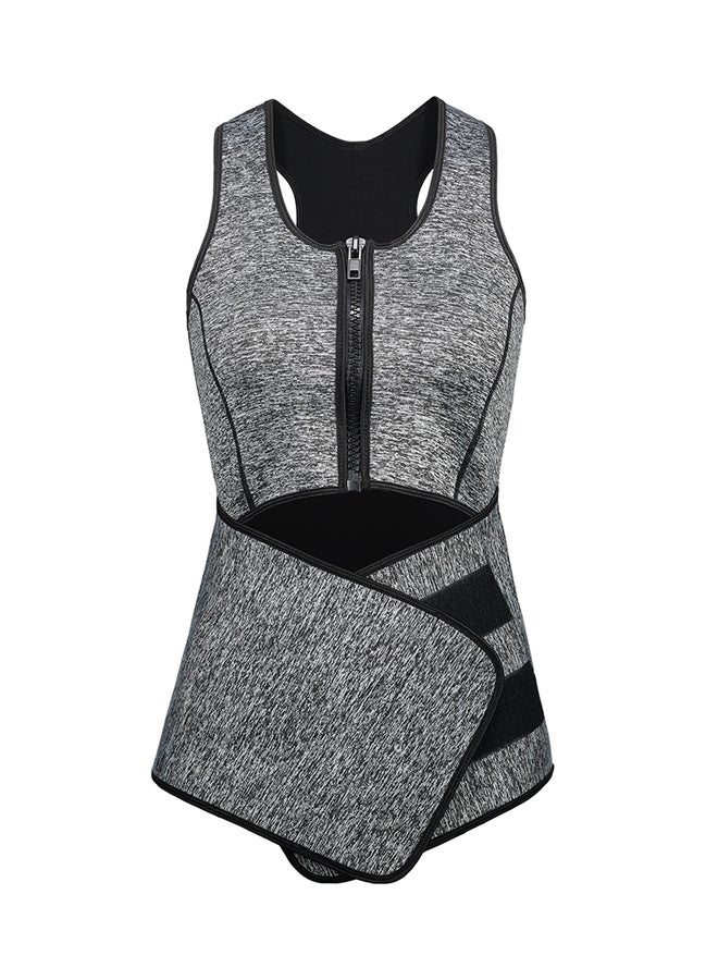 Racerback Half Zip Sport Corset Grey  - Image 1
