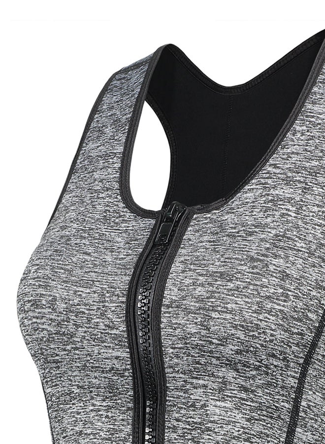 Racerback Half Zip Sport Corset Grey  - Image 4