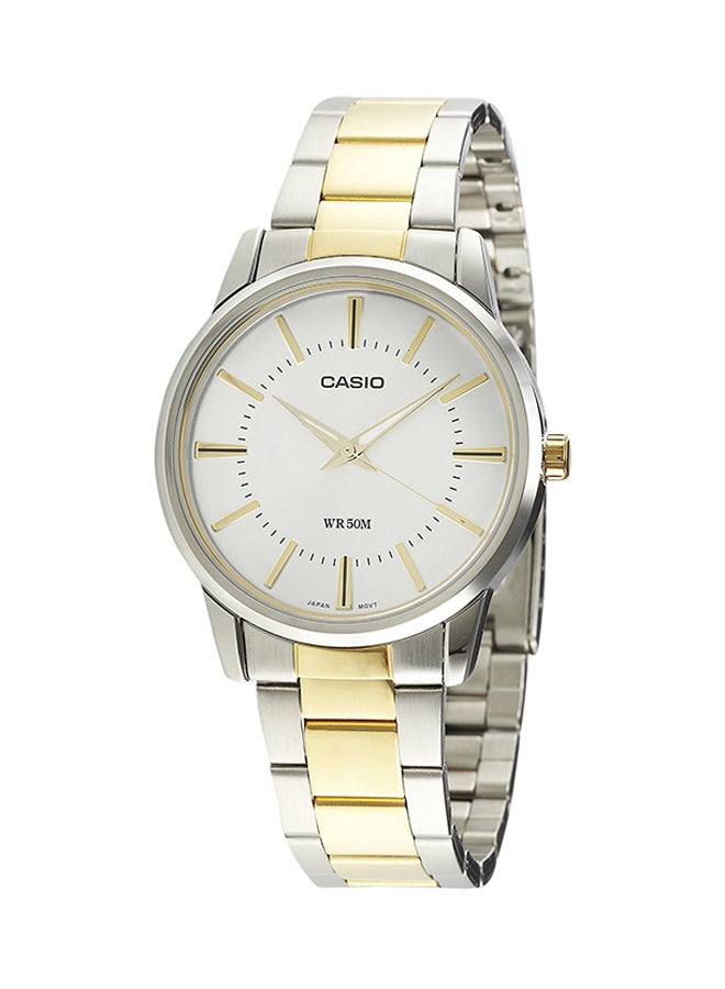كاسيو ساعة يد بعقارب وسوار من الإستانلس ستيل طراز MTP-1303SG-7AVD - قياس 40 مم - فضي/ذهبي للرجال - Image 1