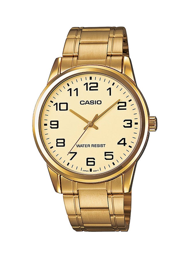 CASIO Men's Water Resistant Analog Watch Mtp-V001G-9B - 38 mm - Gold  - Image 1