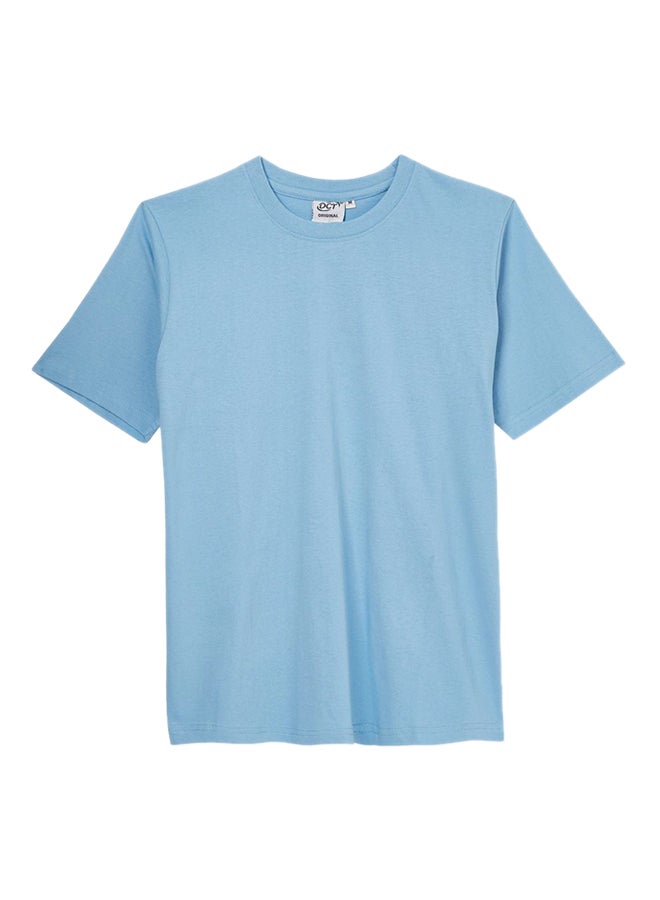 Soko Mesh Short Sleeve Crew Neck T-Shirt Light Sky Blue  - Image 1