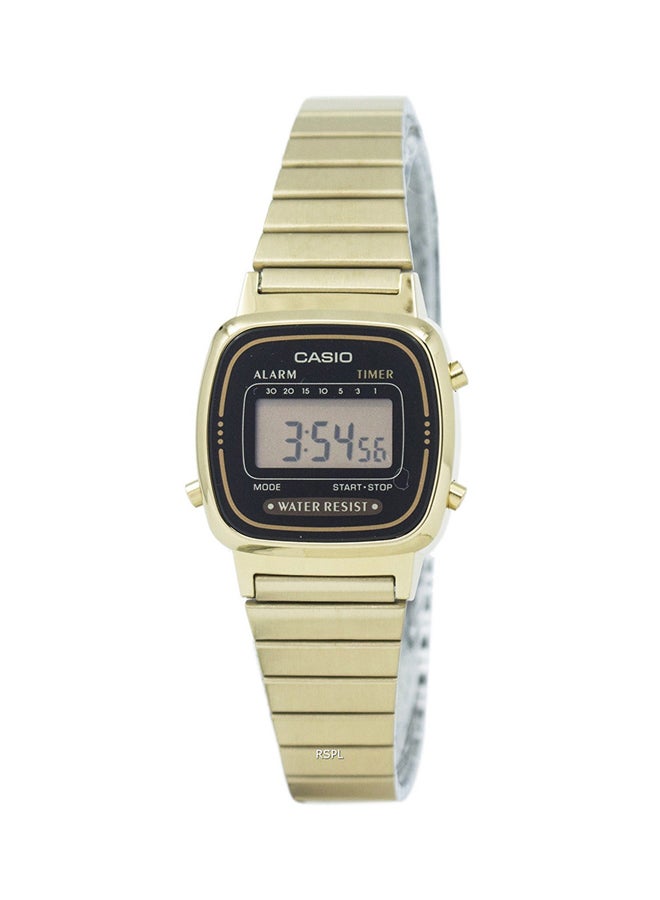 كاسيو ساعة يد رقمية بسوار من الإستانلس ستيل طراز LA-670WGA-1DF مقاس 25 مم - لون رمادي للنساء - Image 1