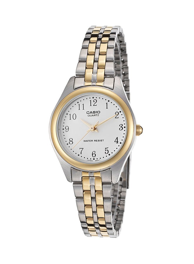 كاسيو ساعة يد بعقارب وسوار من الإستانلس ستيل طراز LTP1129G-7BRDF - 30 مم - فضي/ذهبي للنساء - Image 1