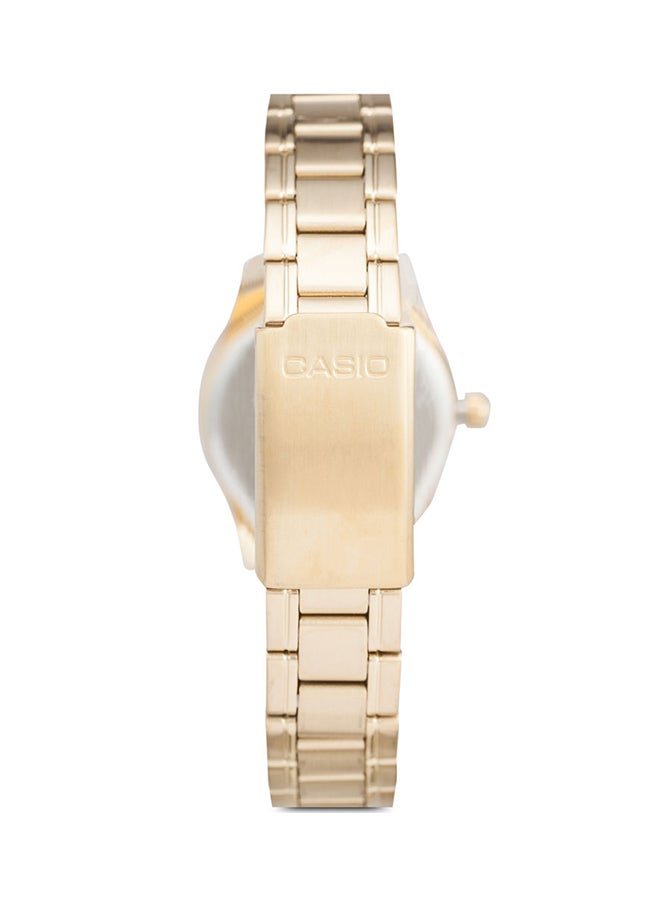 كاسيو ساعة يد بعقارب وسوار من الإستانلس ستيل طراز LTP-V006G-9BUDF - 25 مم - ذهبي للنساء - Image 2