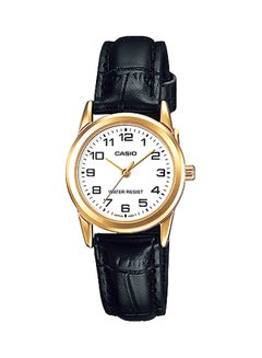 women Leather Analog Wrist Watch LTP-V001GL-7B - 25 mm - Black