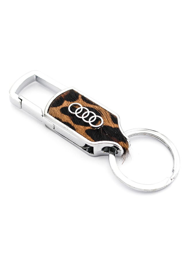 AFGT Audi Logo Car Keychain With Carabiner Hook 