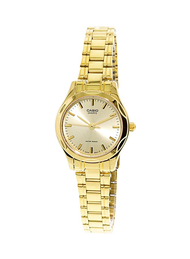 كاسيو ساعة يد بعقارب وسوار من الإستانلس ستيل طراز LTP-1275G-9 - قياس 26 مم - لون ذهبي للنساء - Image 1