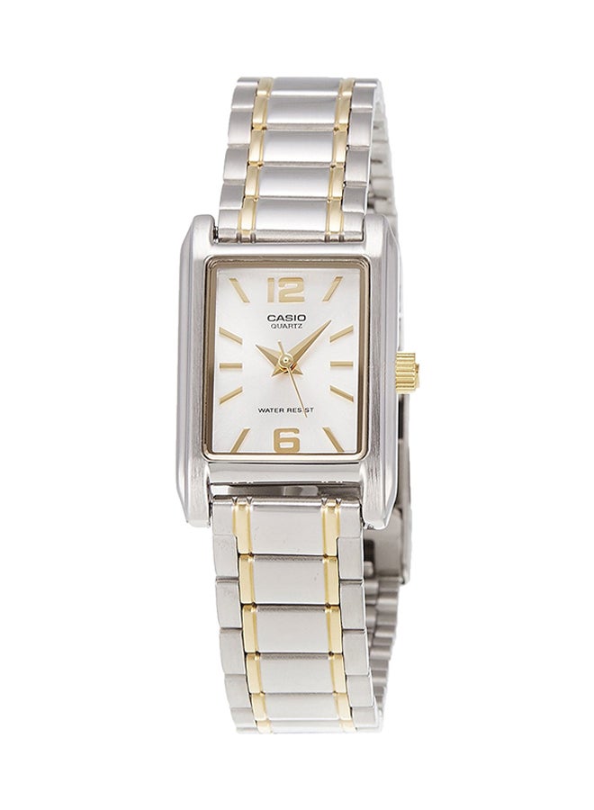 كاسيو ساعة يد إنتايسر بعقارب مقاومة للماء طراز LTP-1235SG-7A - قياس 31 مم - فضي/ذهبي للنساء - Image 1