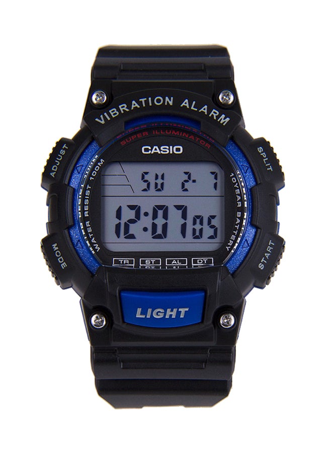 كاسيو ساعة يد رقمية بسوار من الراتينج طراز W-736H-2AV - قياس 47 مم - لون أسود - Image 1