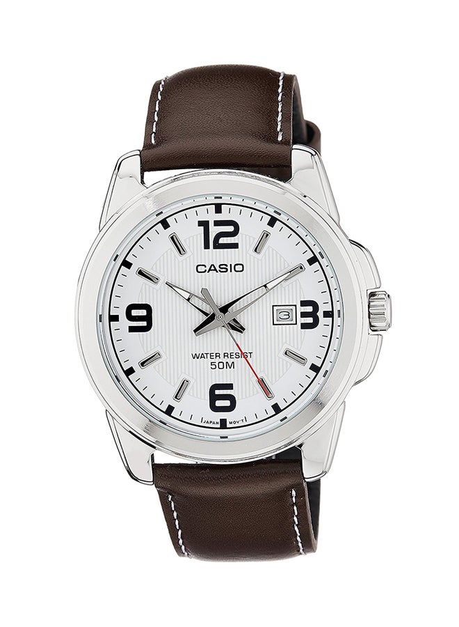 CASIO Men's Leather Analog Watch MTP-1314L - Image 1