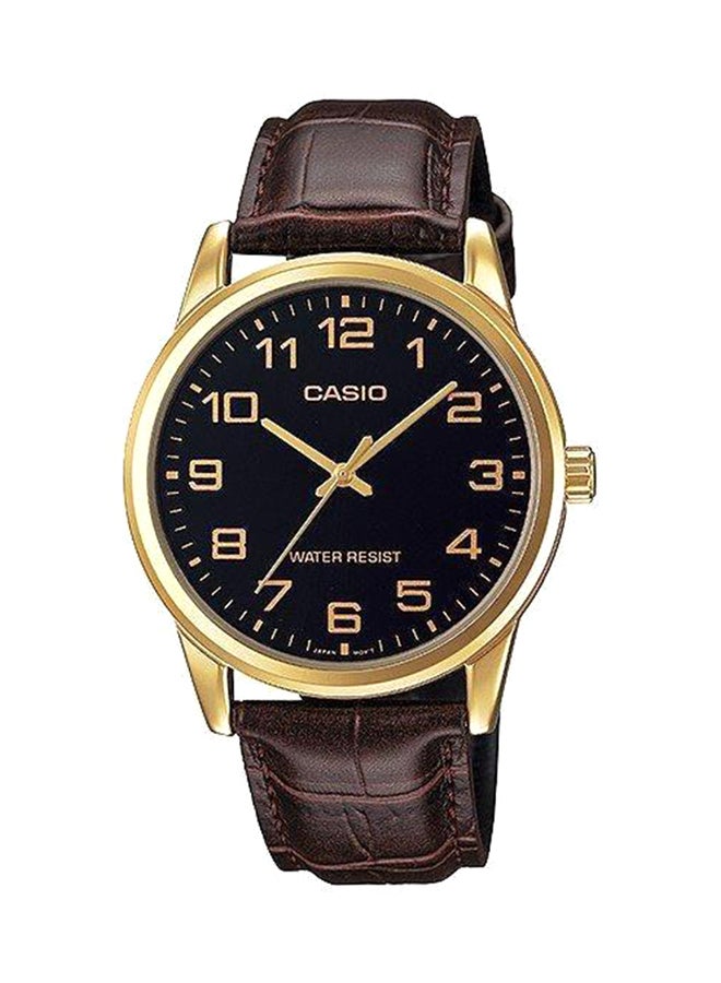 CASIO Men's Leather Analog Watch MTP-V001GL-7 - 45 mm - Brown - Image 1