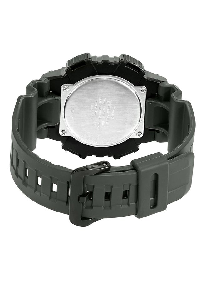 كاسيو - ساعة يد بعقارب وسوار من السيليكون طراز AQ-S810W-3AVDF - 47 مم - لون أخضر للرجال - Image 1