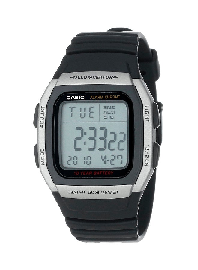 CASIO Men's Resin Digital Watch W-96H-1AV - 44 mm - Black - Image 1
