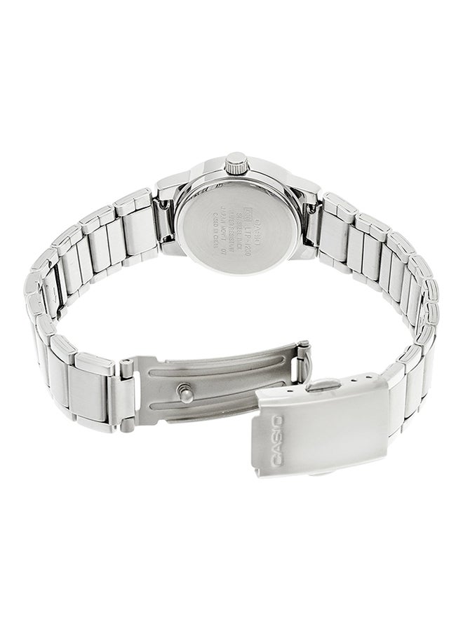 كاسيو ساعة يد بعقارب وسوار من الإستانلس ستيل طراز LTP1230D-7CDF - 24 مم - فضي للنساء - Image 2