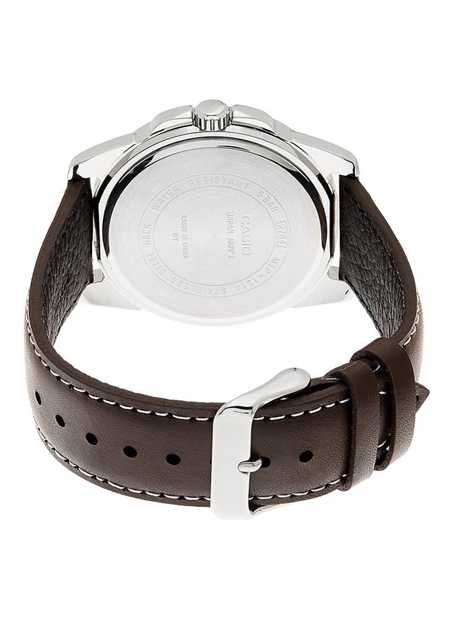 CASIO Men's Leather Analog Watch MTP-1314L - Image 2