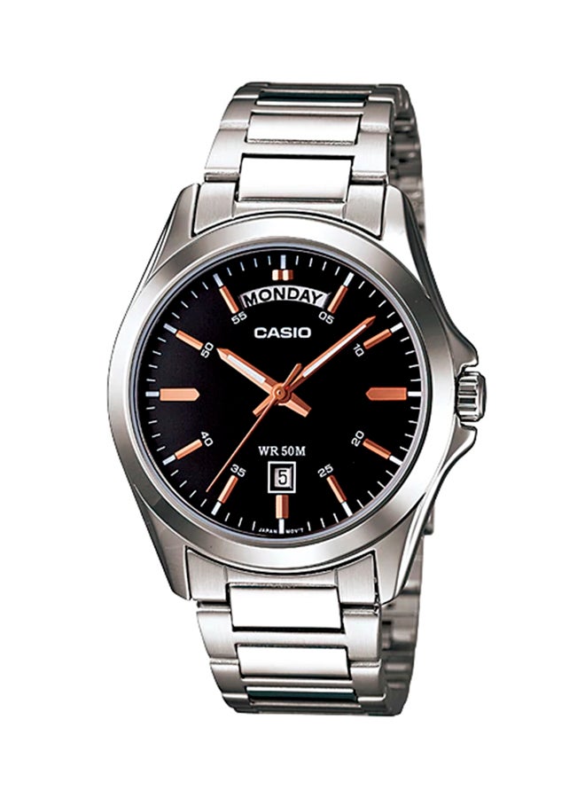 CASIO Men's Stainless Steel Analog Watch MTP-1370D-1A2V - 40 mm - Silver - Image 1