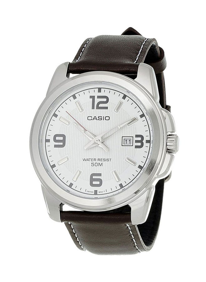 CASIO Men's Leather Analog Watch LTP-1314L-7A - Image 1