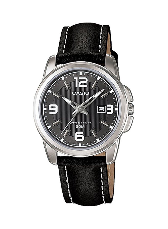 CASIO Women's Leather Analog Watch LTP-1314L-8 - 45 mm - Black - Image 1