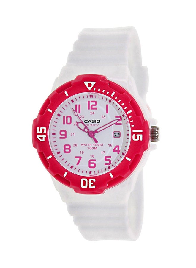 كاسيو ساعة يد بعقارب وسوار من المطاط طراز LRW200H-4BVDF - مقاس 34 مم - لون أبيض للنساء - Image 1