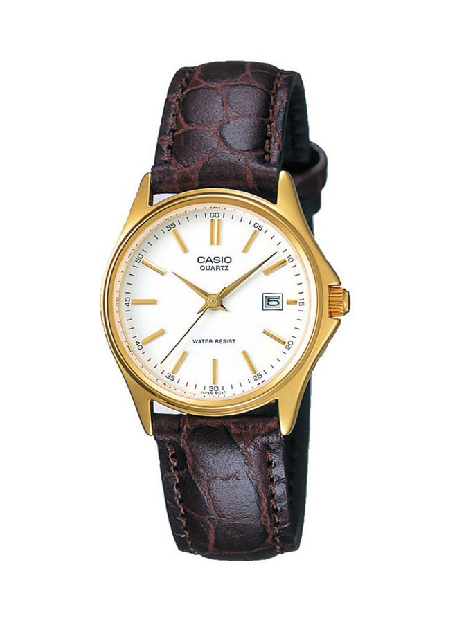 CASIO Women's Leather Analog Wrist Watch LTP1183Q-7ADF - 32 mm - Brown - Image 1