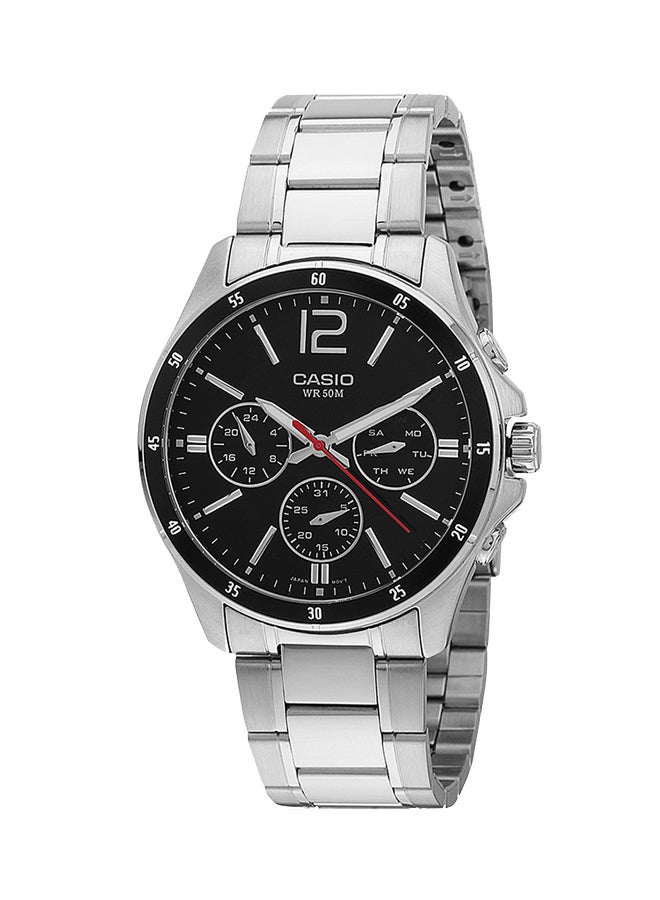 CASIO - Men's Enticer Analog Watch MTP-1374D-1AV - 44 mm - Silver - Image 1