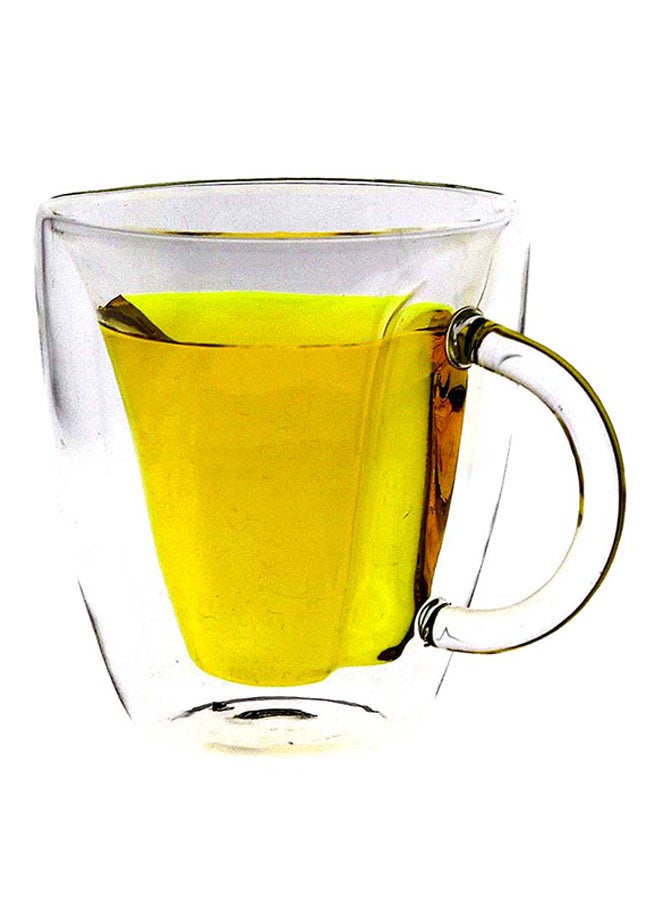 Liying Heart Design Double Wall Drinking Glass Transparent 180ml - Image 2
