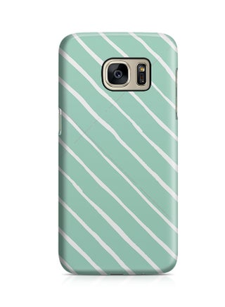 Thermoplastic Polyurethane Wrap Around Case For Samsung Galaxy S7 Edge Confetti Pattern Soft Green And White Stripes - v1526491640/N14659762A_1