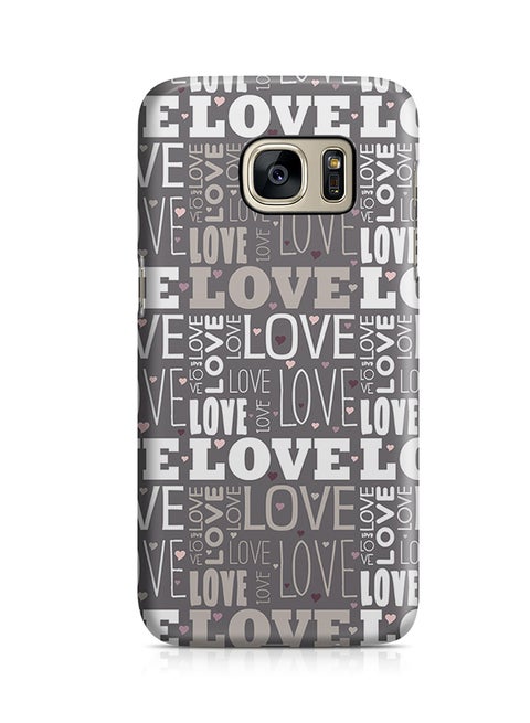 Thermoplastic Polyurethane Wrap Around Case For Samsung Galaxy S7 Edge Love Pattern Grey Shades