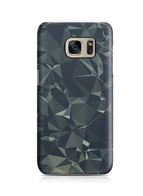 Thermoplastic Polyurethane Wrap Around Case For Samsung Galaxy S7 Dark Crystal Geomaterial Pattern
