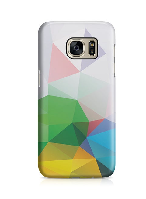 Thermoplastic Polyurethane Wrap Around Case For Samsung Galaxy S7 Edge Colorful Multicolor Geomaterial Pattern