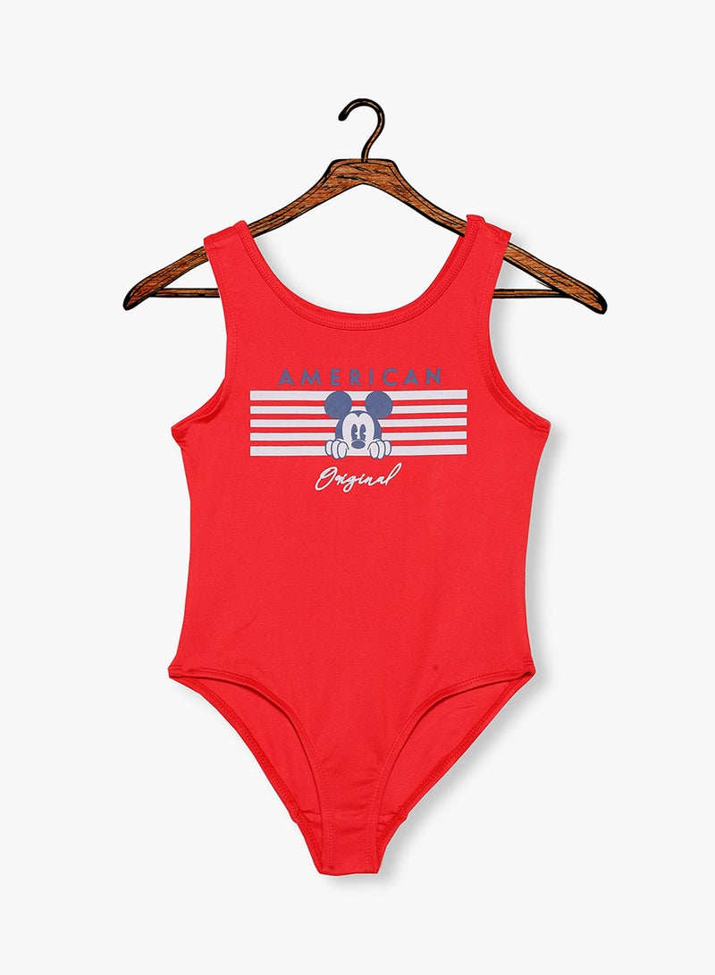 FOREVER 21 Mickey Mouse Bodysuit Red  - Image 1