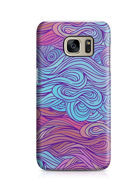 Thermoplastic Polyurethane Wrap Around Case For Samsung Galaxy S7 Hairs N Waves Pattern Swirls