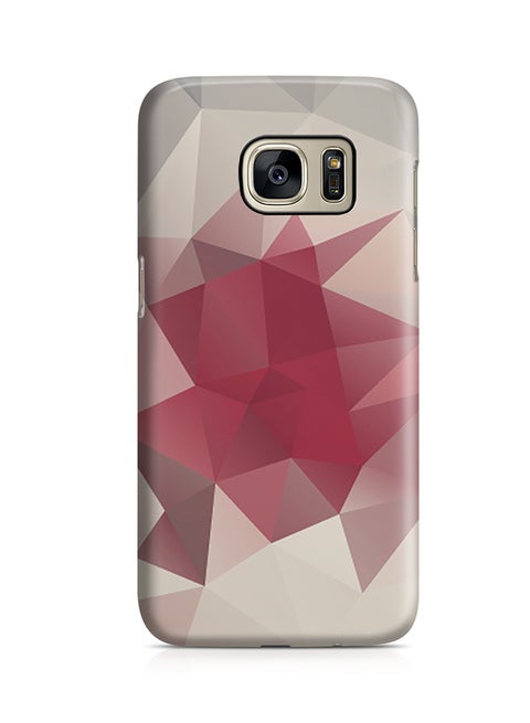 Thermoplastic Polyurethane Wrap Around Case For Samsung Galaxy S7 Red And Soft White Geomaterial Pattern