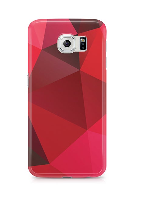 Thermoplastic Polyurethane Wrap Around Case For Samsung Galaxy S6 Edge Shades Of Red Geomaterial Pattern