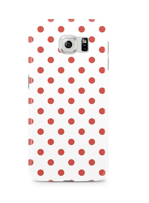 Thermoplastic Polyurethane Wrap Around Case For Samsung Galaxy S6 Edge Red Polka Dots Pattern
